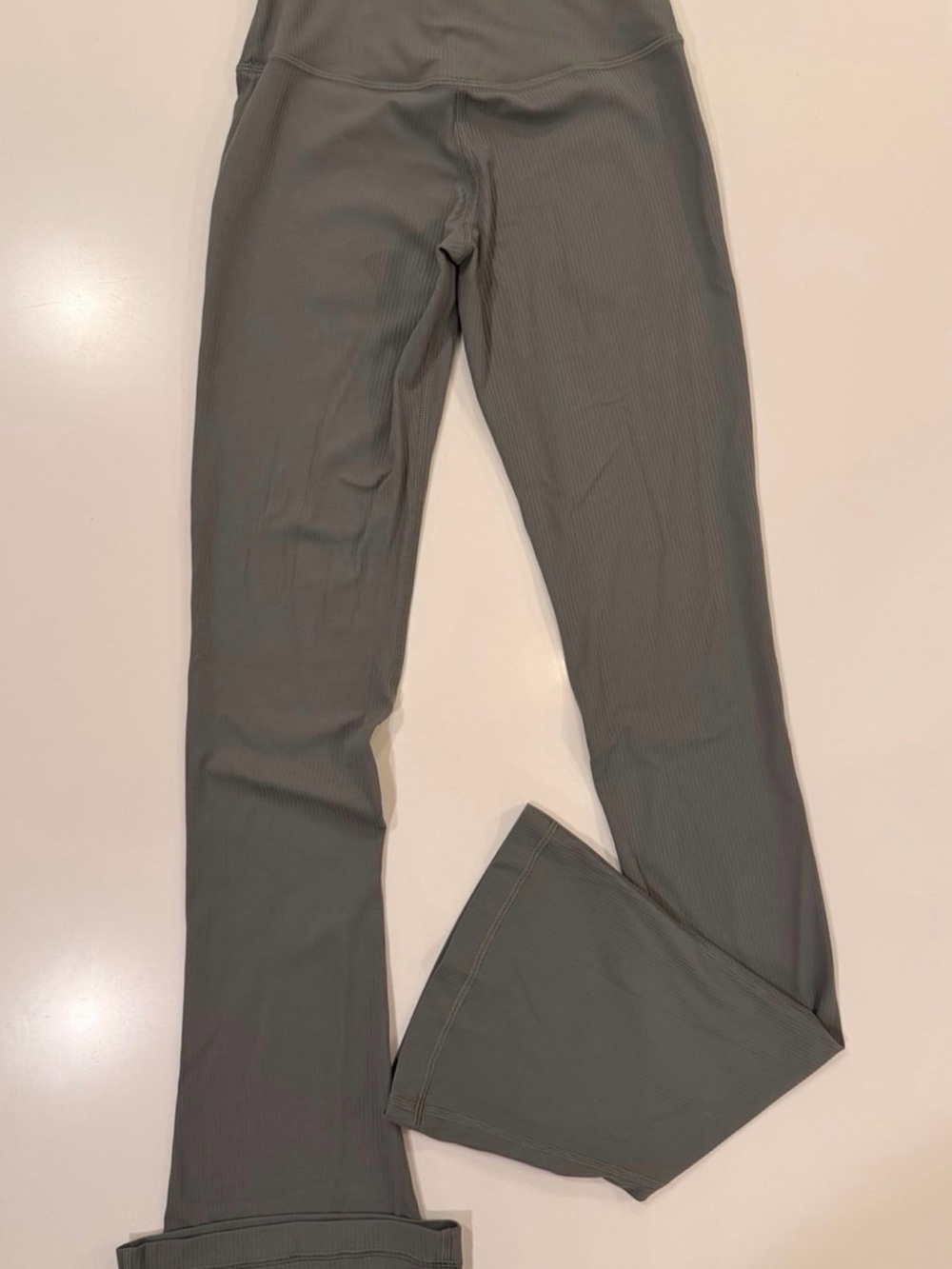 Lululemon Ribbed Softstreme Flared Pant Jade Grey Size 2
